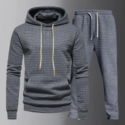 Men's Loungewear Tracksuit with Hoodie and Textured Design
