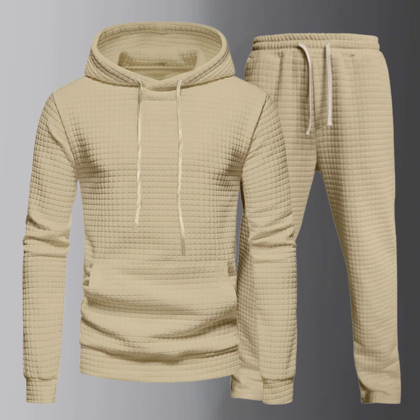 Men's Loungewear Tracksuit with Hoodie and Textured Design