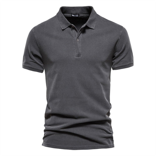 Men's Slim Fit Polo Shirt with Classic Collar and Button Placket