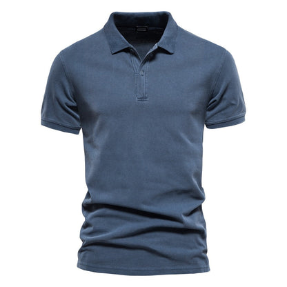 Men's Slim Fit Polo Shirt with Classic Collar and Button Placket