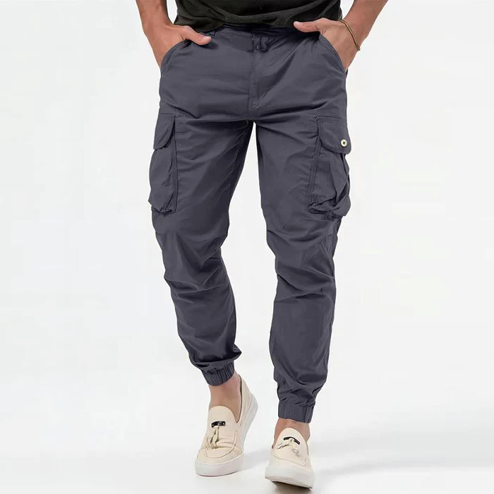 Men's Cargo Trousers Slim Fit Jogger Style with Multiple Pockets