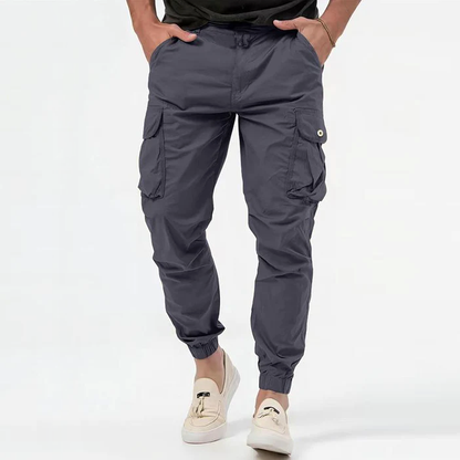 Men's Cargo Trousers Slim Fit Jogger Style with Multiple Pockets
