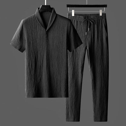 Men's Lightweight Polo Shirt and Pants Set