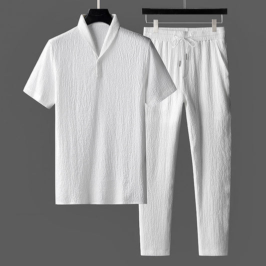 Men's Lightweight Polo Shirt and Pants Set