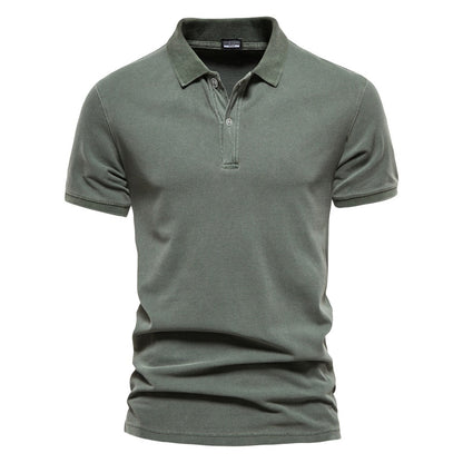 Men's Slim Fit Polo Shirt with Classic Collar and Button Placket