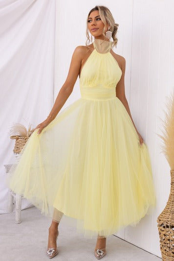 Women's Elegant Halter Neck Maxi Dress