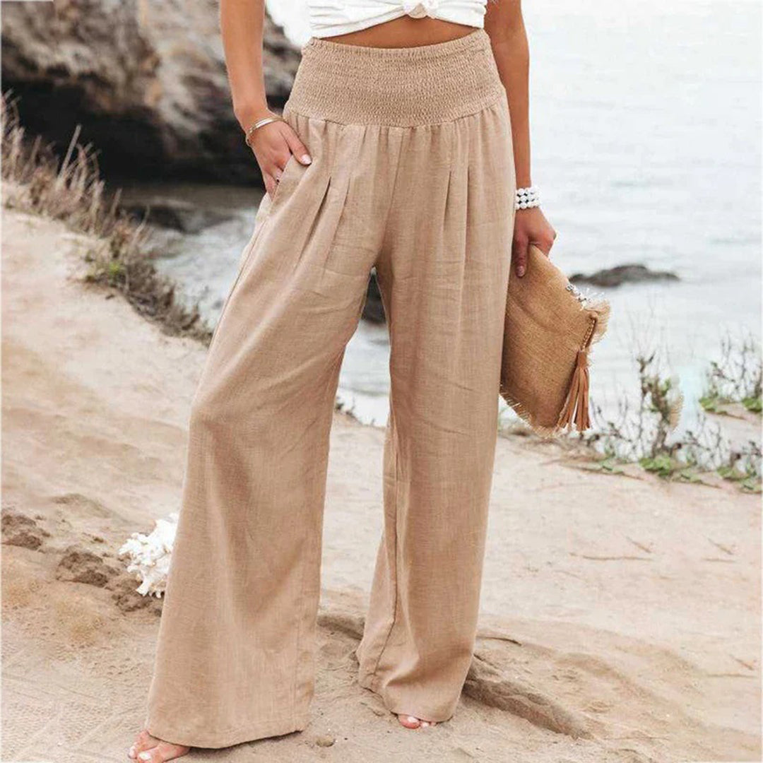Women's Comfortable High-Waisted Pleated Pants