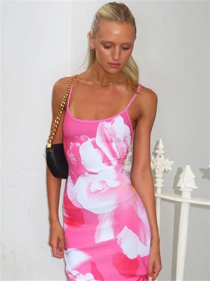 Women’s Sleeveless Floral Print Maxi Dress