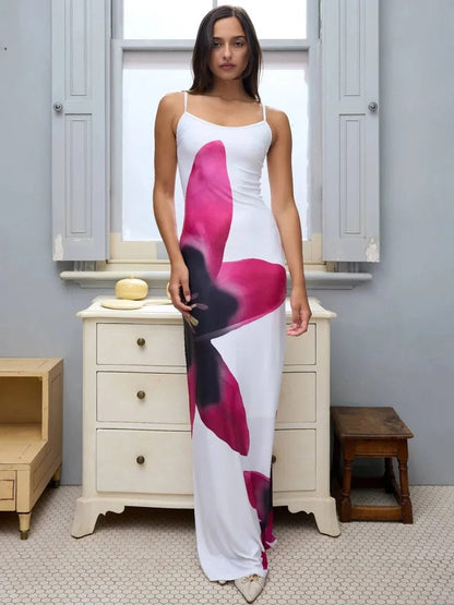Women’s Sleeveless Floral Print Maxi Dress