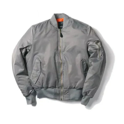 Women's Windproof Bomber Jacket with Zip Pocket and Ribbed Cuffs