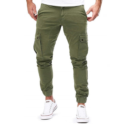Men's Cargo Trousers Slim Fit Multi-Pocket Casual Jogger Style
