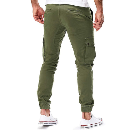 Men's Cargo Trousers Slim Fit Multi-Pocket Casual Jogger Style