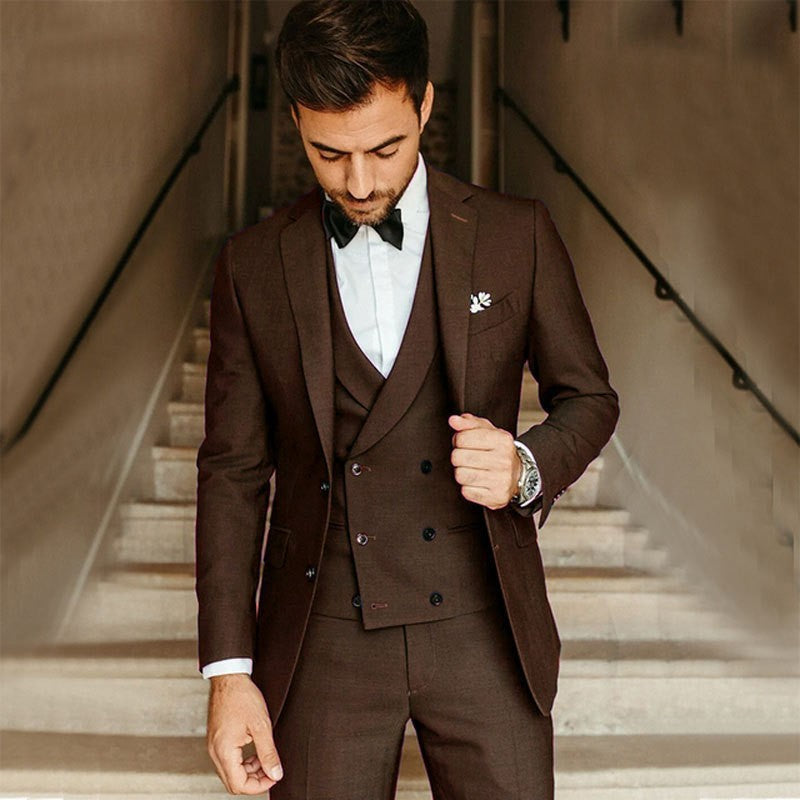 Men's 3-Piece Slim Fit Suit with Blazer Vest and Trousers