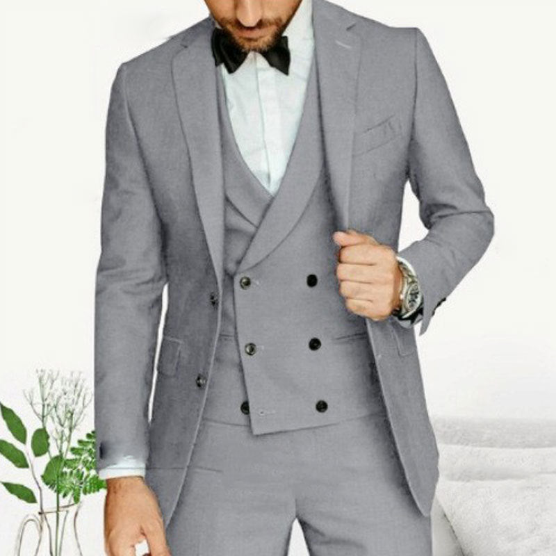 Men's 3-Piece Slim Fit Suit with Blazer Vest and Trousers