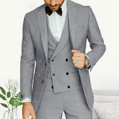 Men's 3-Piece Slim Fit Suit with Blazer Vest and Trousers