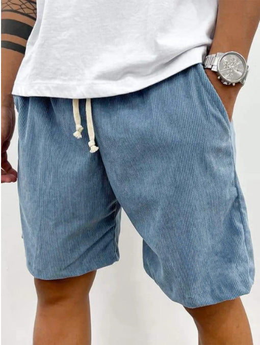Men's Casual Drawstring Shorts with Relaxed Fit and Side Pockets
