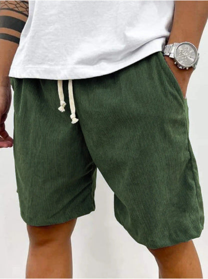 Men's Casual Drawstring Shorts with Relaxed Fit and Side Pockets