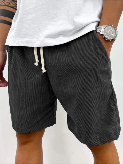 Men's Casual Drawstring Shorts with Relaxed Fit and Side Pockets
