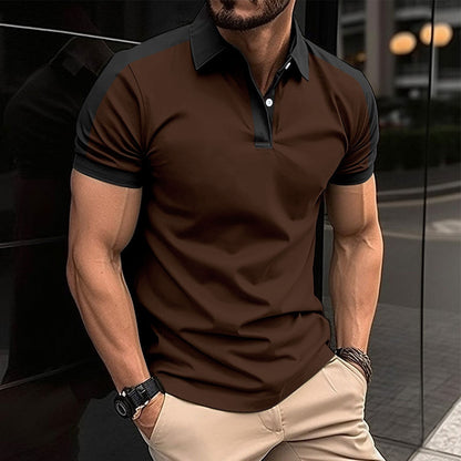 Men's Slim Fit Polo Shirt with Contrast Collar and Cuff Detail
