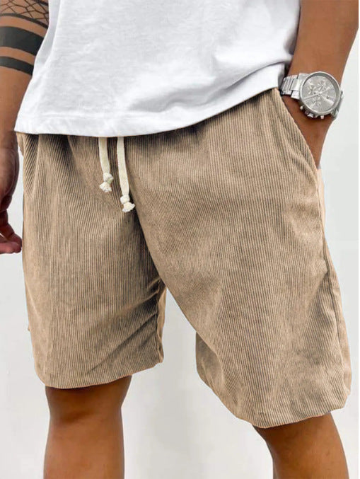 Men's Casual Drawstring Shorts with Relaxed Fit and Side Pockets