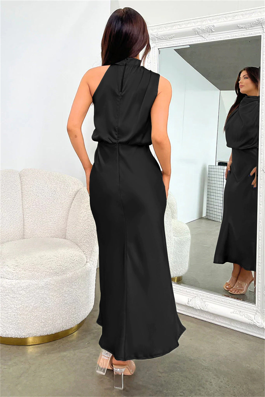 Women's Elegant Halter Neck Maxi Dress