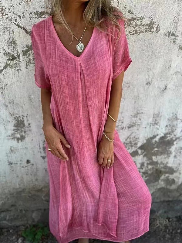 Women's Relaxed V-Neck Maxi Dress
