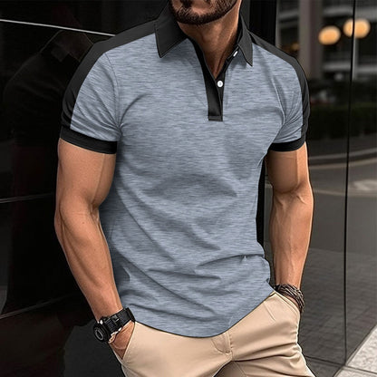 Men's Slim Fit Polo Shirt with Contrast Collar and Cuff Detail
