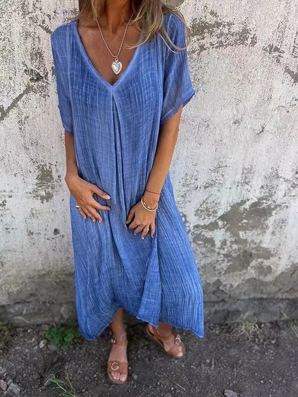 Women's Relaxed V-Neck Maxi Dress