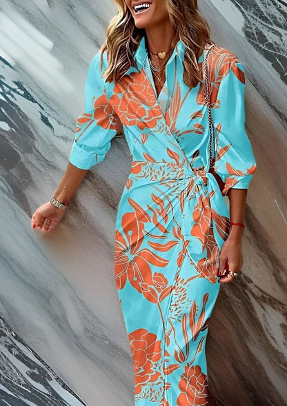 Women's Wrap Dress with Print