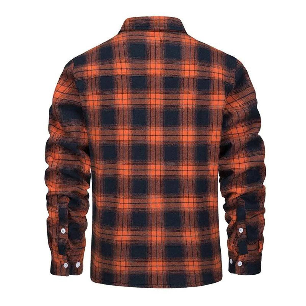 Men's Checked Bomber Jacket with Warm Lining and Snap Pockets