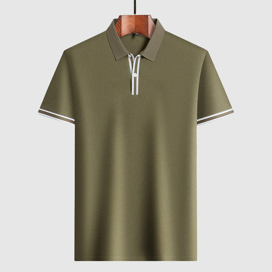 Men's Classic Short-Sleeve Polo Shirt with Contrast Trim