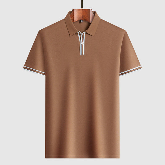 Men's Classic Short-Sleeve Polo Shirt with Contrast Trim