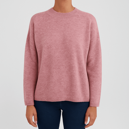 Women’s Round Neck Knit Jumper with Soft Fabric Relaxed Fit