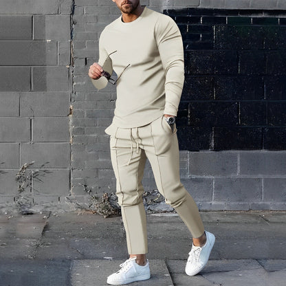 Men's 2-Piece Loungewear Set with Slim Fit Sweatshirt and Joggers