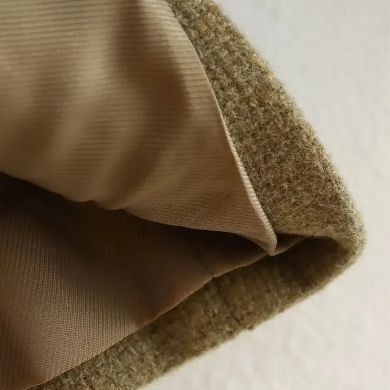 Women's Cropped Bomber Jacket with Round Neck and Long Sleeves