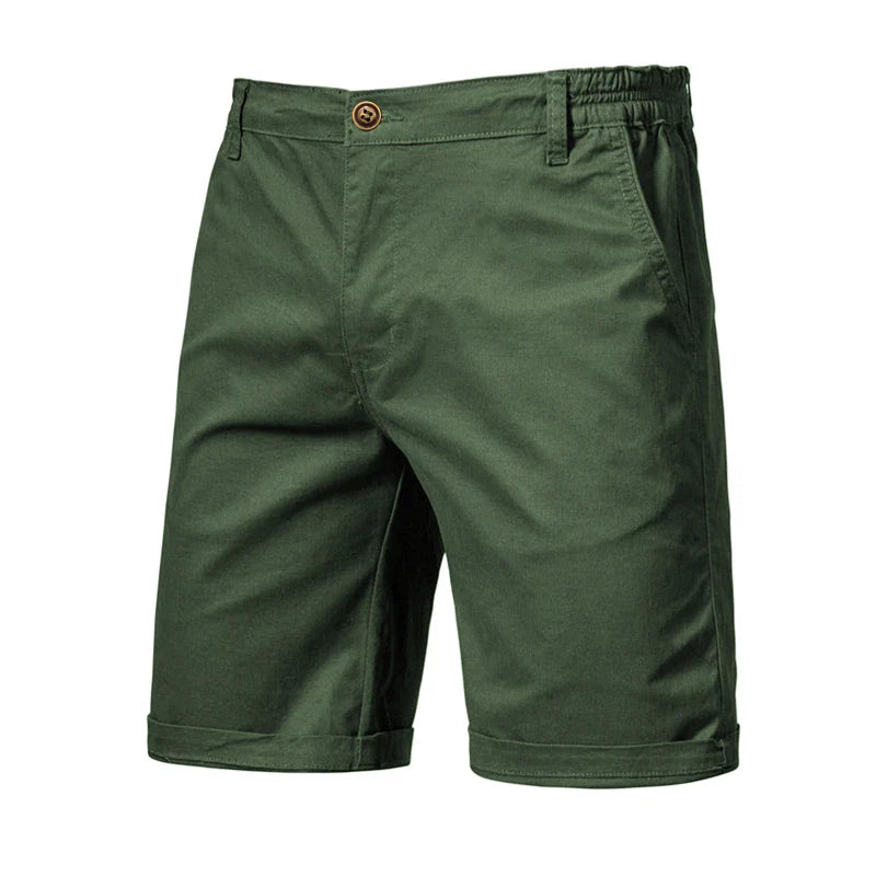 Men's Casual Elastic Waist Chino Shorts with Tailored Hem