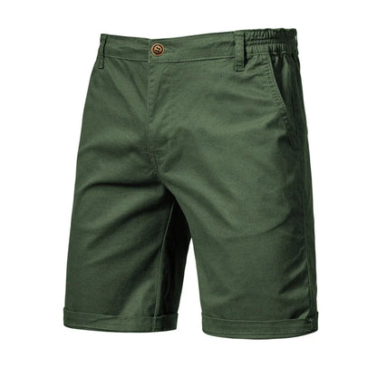 Men's Casual Elastic Waist Chino Shorts with Tailored Hem