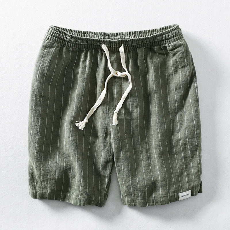 Men's Lightweight Striped Drawstring Shorts with Relaxed Fit