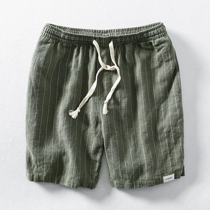 Men's Lightweight Striped Drawstring Shorts with Relaxed Fit