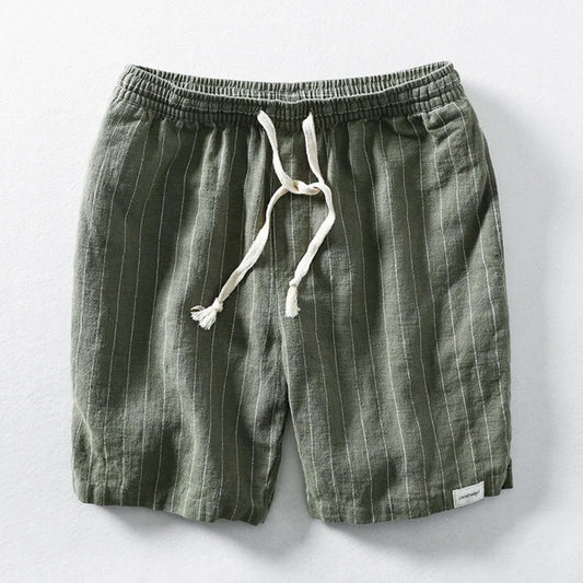Men's Lightweight Striped Drawstring Shorts with Relaxed Fit