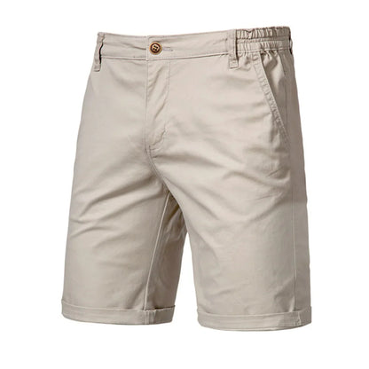 Men's Casual Elastic Waist Chino Shorts with Tailored Hem