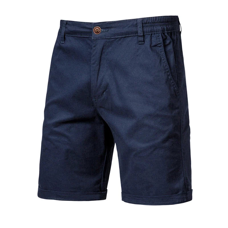 Men's Casual Elastic Waist Chino Shorts with Tailored Hem
