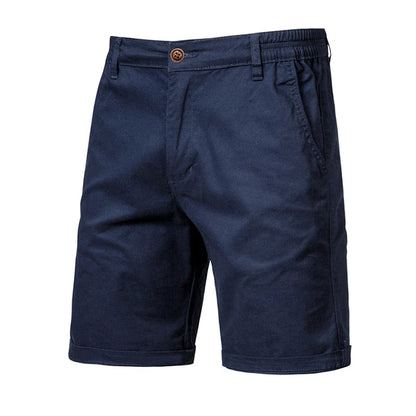 Men's Casual Elastic Waist Chino Shorts with Tailored Hem