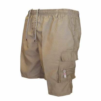 Men's Tactical Cargo Shorts with Multi Pockets and Drawstring Waist