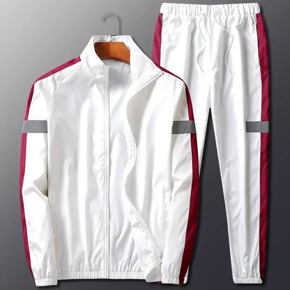 Men's Full-Zip Jacket and Jogger Pants Tracksuit Two-Piece Set