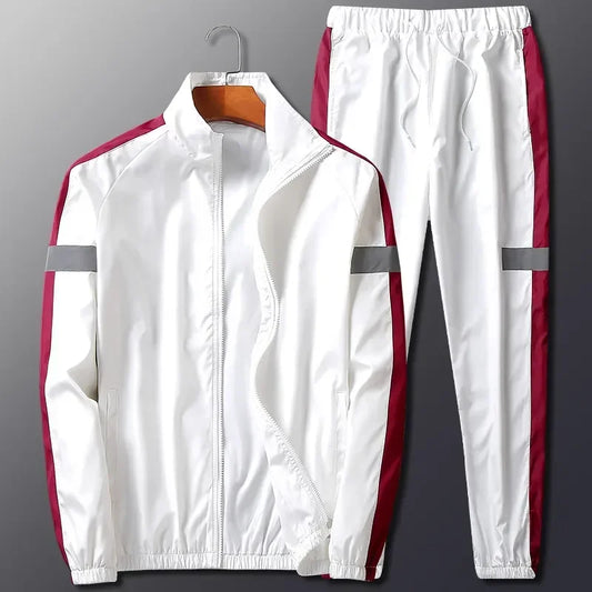 Men's Full-Zip Jacket and Jogger Pants Tracksuit Two-Piece Set