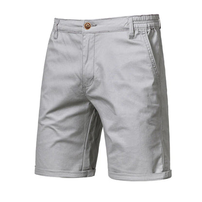 Men's Casual Elastic Waist Chino Shorts with Tailored Hem
