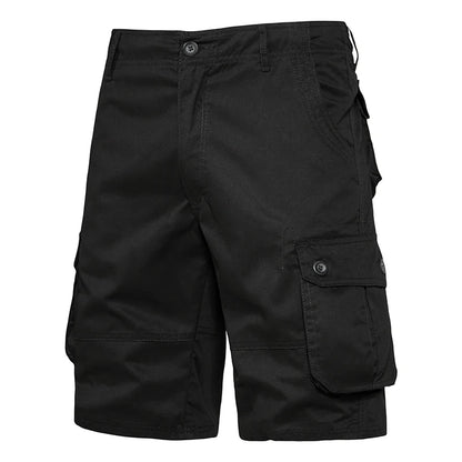 Men's Loose Fit Cargo Shorts with Multi Pockets and Button Closure