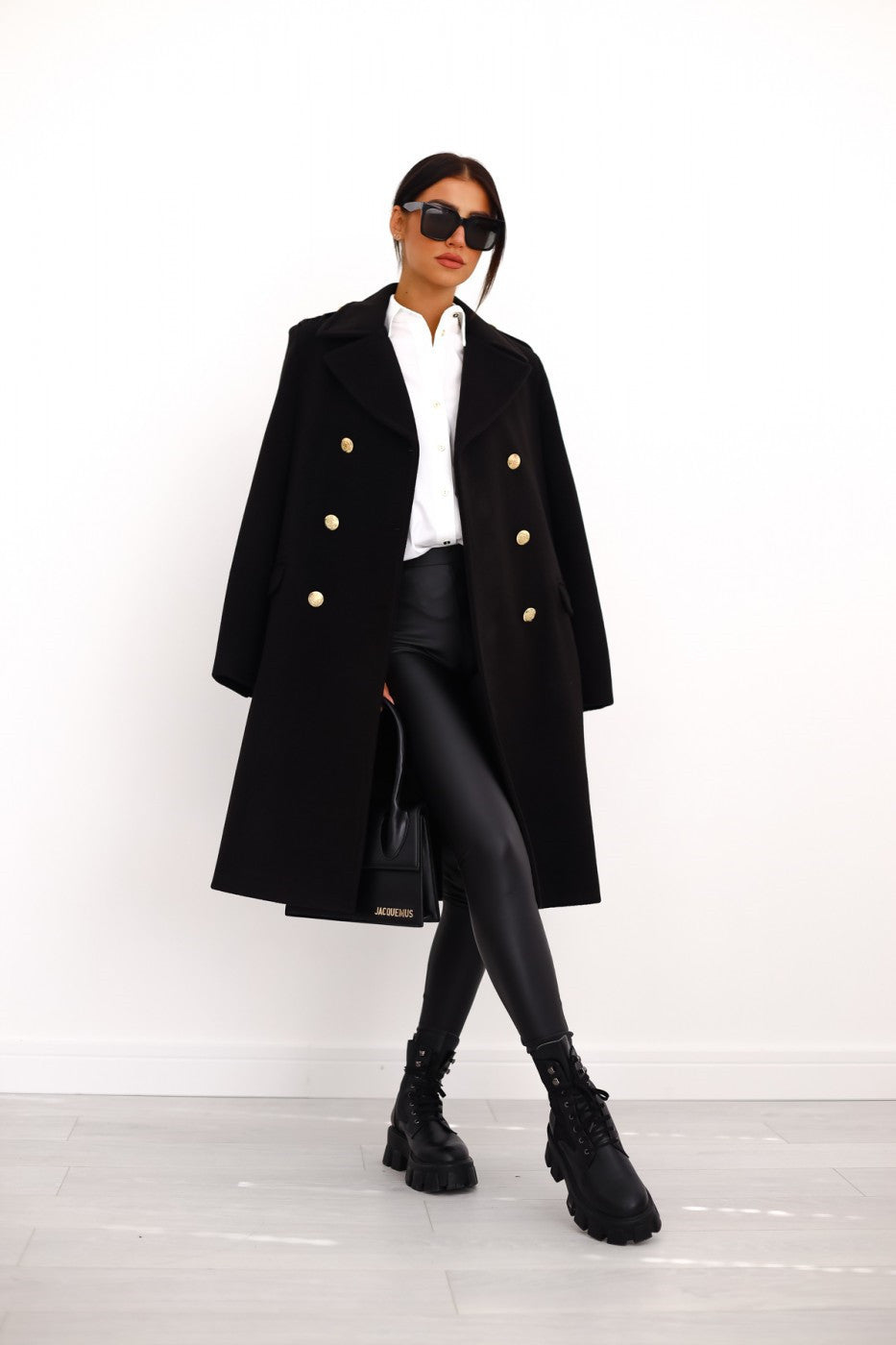 Women's Elegant Double-Breasted Winter 2-Piece Wool Trench Coat