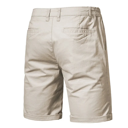 Men's Casual Elastic Waist Chino Shorts with Tailored Hem